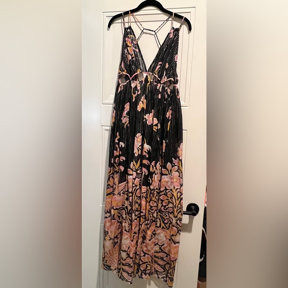 Anthropology Black flowing see through summer dress